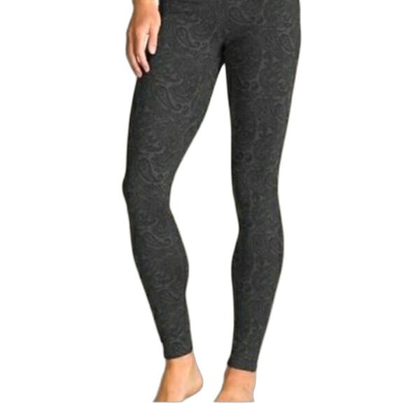 Athleta Chatarunga Gray Black Paisley Print Mid-Rise Full Length Leggings Size S - Picture 1 of 14